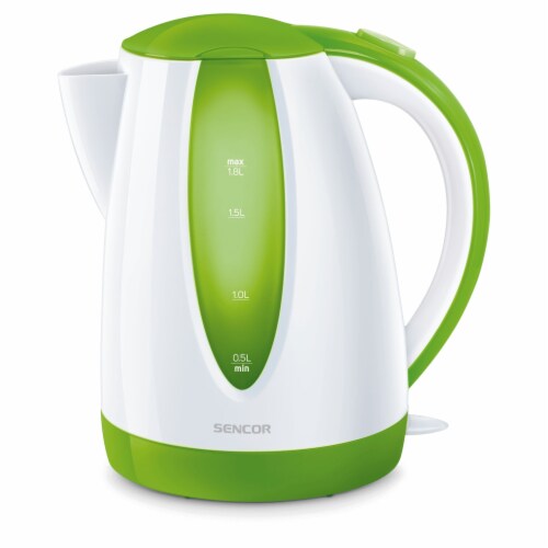Sencor Simple Electric Kettle - White/Green Perspective: front