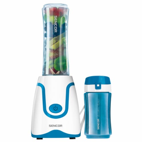 Sencor Smoothie Blender & Bottles - White/Blue Perspective: front