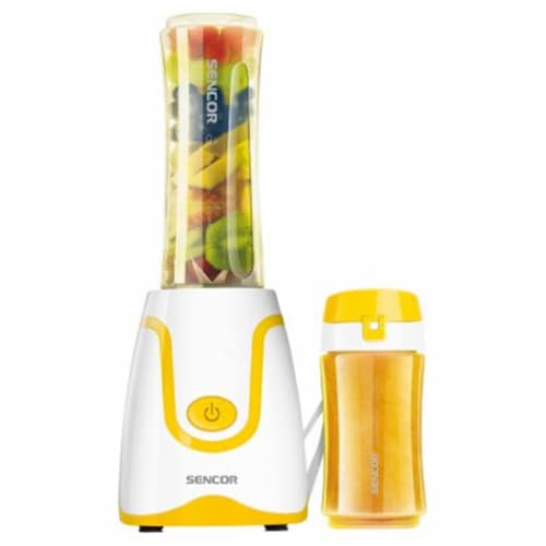 Sencor Smoothie Blender & Bottles - White/Yellow Perspective: front