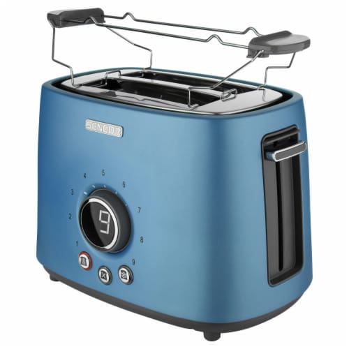 Sencor 2-Slot Toaster with Digital Button and Rack - Blue Perspective: front