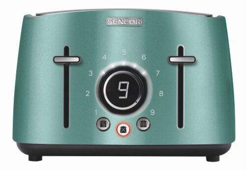 Sencor 4-Slot Toaster with Digital Button and Rack - Green Perspective: front
