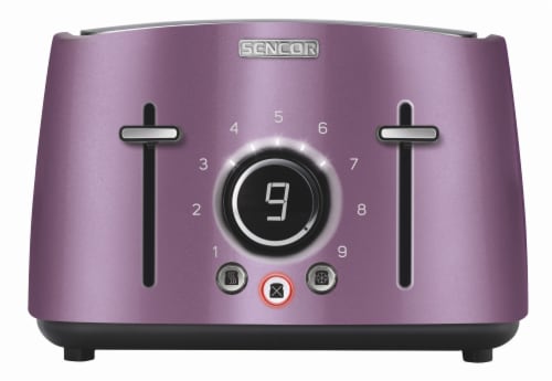 Sencor 4-Slot Toaster with Digital Button and Rack - Violet Perspective: front