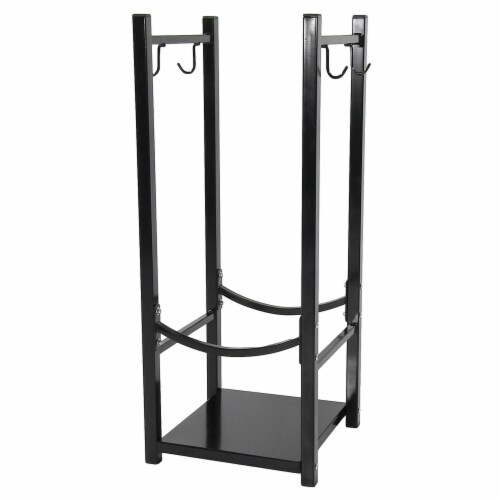 Sunnydaze 32 in Steel Firewood Log Rack with Tool Holders Black 32 Mariano s