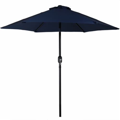 Sunnydaze 7.5 ft Aluminum Patio Umbrella with Tilt and Crank - Blue Perspective: front