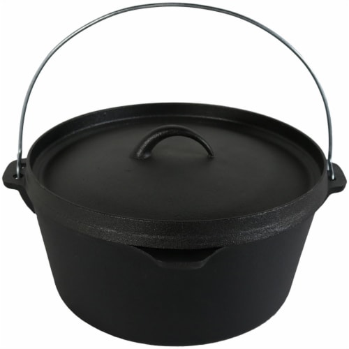 Sunnydaze 8 qt Cast Iron Pre-Seasoned Deep Dutch Oven with Handle