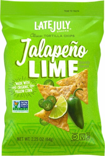 Late July Snacks Organic Jalapeno Lime Tortilla Chips Perspective: front