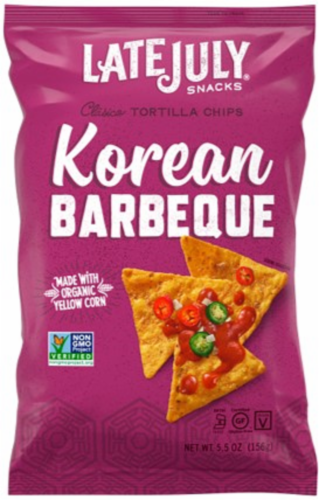 Late July Organic Korean Barbeque Tortilla Chips Perspective: front