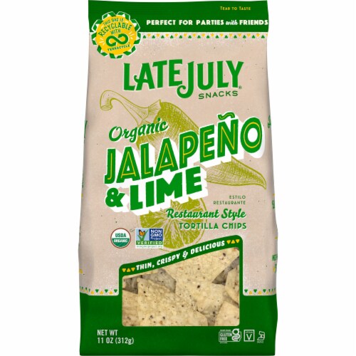 Late July Organic Jalapeno Lime Restaurant Style Tortilla Chips Perspective: front
