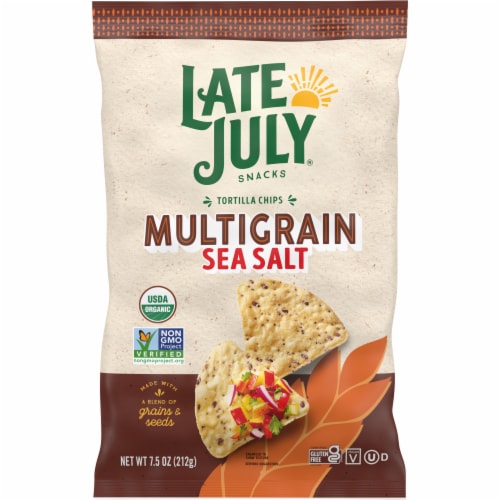 Late July Snacks Multigrain Organic Tortilla Chips With Sea Salt Perspective: front
