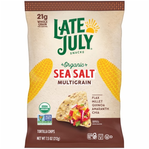 Late July Sea Salt Multigrain Organic Tortilla Chips Perspective: front