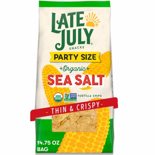 Late July Snacks, Thin and Crispy Organic Tortilla Chips, Sea Salt, 14.75  oz. Party Size Bag