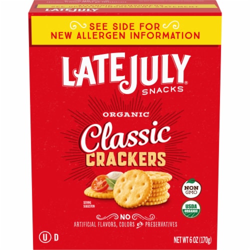 Late July® Organic Classic Crackers 6 oz Box Perspective: front