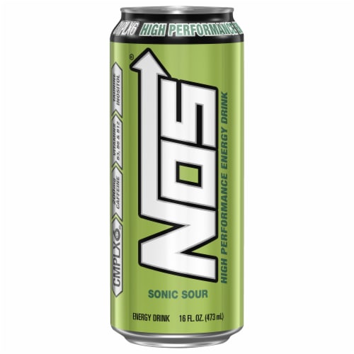 NOS Sonic Sour High Performance Fuel Energy Drink Perspective: front