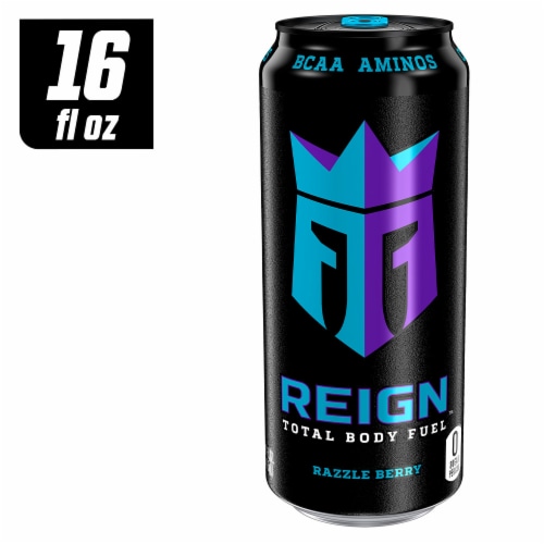 Reign™ Total Body Fuel Razzle Berry Energy Drink Can Perspective: front