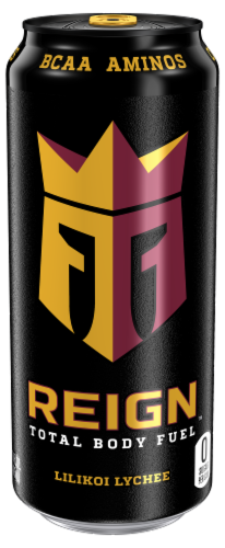 Reign® Lilikoi Lychee Energy Drink Perspective: front
