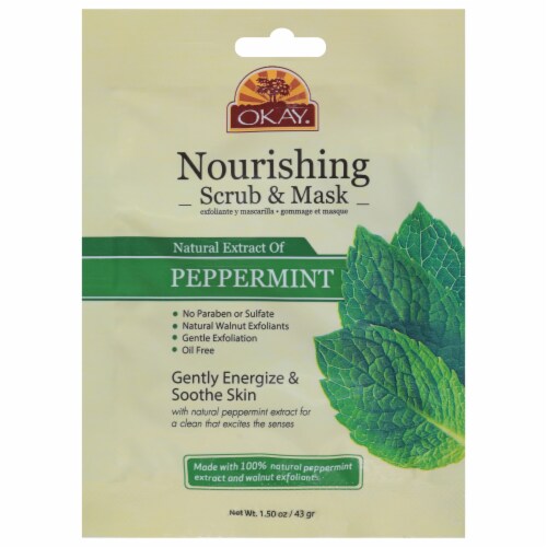 OKAY® Pure Naturals Peppermint Nourishing Scrub & Mask Perspective: front