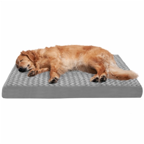 FurHaven Ultra Plush Deluxe Orthopedic Pet Bed - Gray Perspective: front