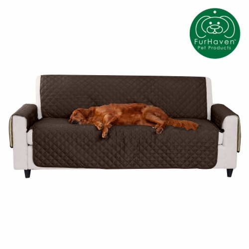 Reversible Sofa Protector - Espresso/Clay Perspective: front