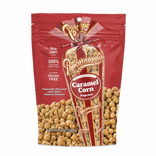 Popcornopolis Caramel Popcorn Perspective: front