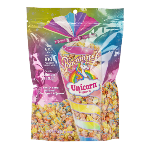 Popcornopolis Unicorn Popcorn Perspective: front