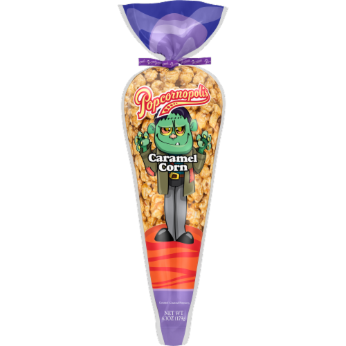 Popcornopolis Cone Indulgent Popcorn - Caramel Perspective: front