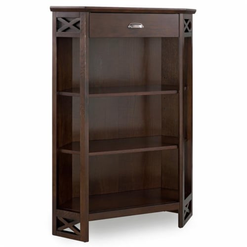 Corner store oak bookshelf