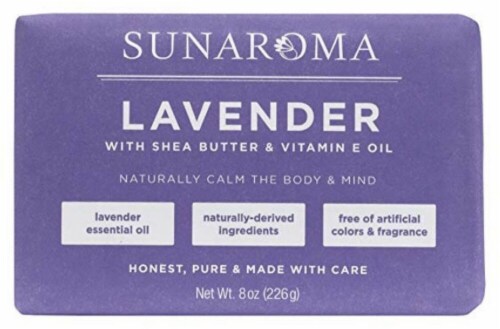 Sunaroma Lavender with Shea Butter & Vitamin E Oil Bar Soap Perspective: front