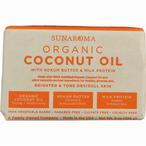 Sunaroma Organic Coconut Oil Body Bar Soap Perspective: front