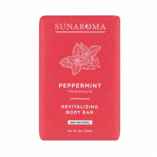 Sunaroma Peppermint with Tasmanian Pepperberry and Rosemary Oil Bar Soap Perspective: front