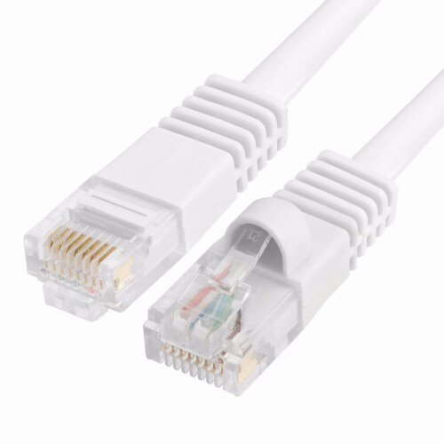Cmple Rj45 Cat5E Ethernet Lan Network Cable - 50 Ft White Perspective: front