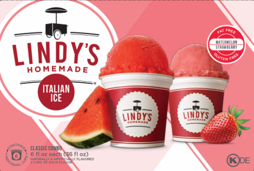 Lindy's Homemade Watermelon Strawberry Combo Italian Ice Perspective: front