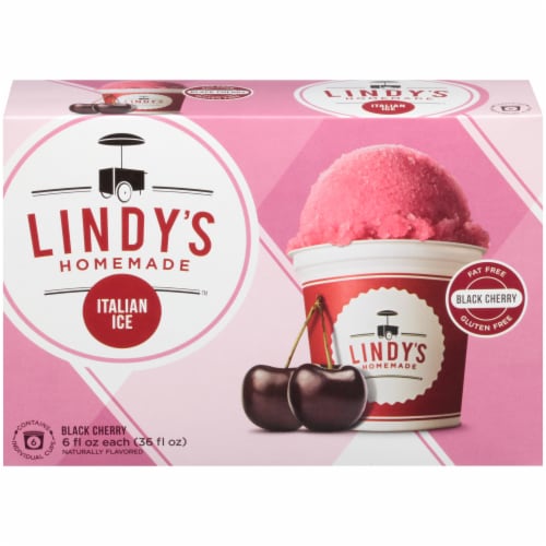 Lindy's Homemade Black Cherry Italian Ice Perspective: front