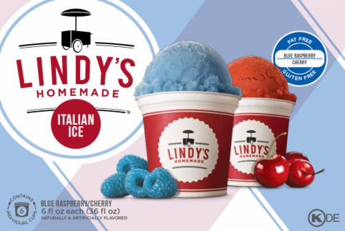 Lindy’s Homeade Blue Raspberry and Cherry Italian Ice