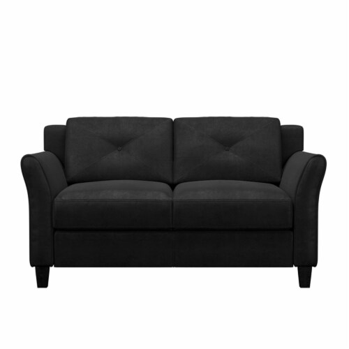 LifeStyle Solutions Hartford Microfiber Loveseat in Black 1