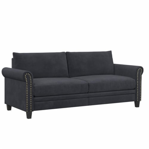 LifeStyle Solutions Fallon Sofa in Gray Microfiber Upholstery 1