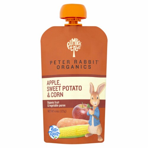 Peter Rabbit Organics™ Apple Sweet Potato & Corn Baby Food Pouch Perspective: front