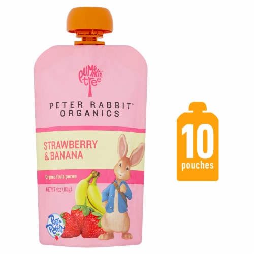 Peter Rabbit Organics™ Strawberry & Banana Baby Food Pouch Perspective: front