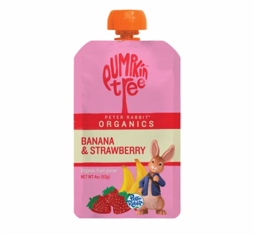 Pumpkin Tree™ Peter Rabbit™ Organics Banana & Strawberry Organic Fruit Puree Perspective: front