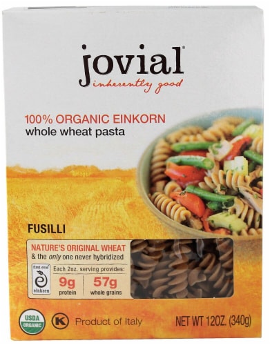 Jovial  Organic Einkorn Fusilli Whole Wheat Pasta Perspective: front