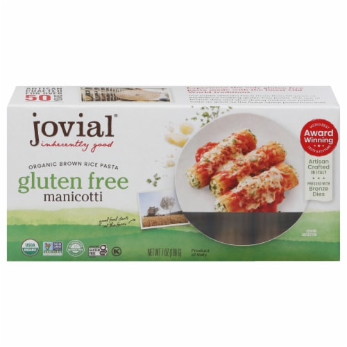 Jovial Gluten Free Brown Rice Pasta Manicotti Perspective: front