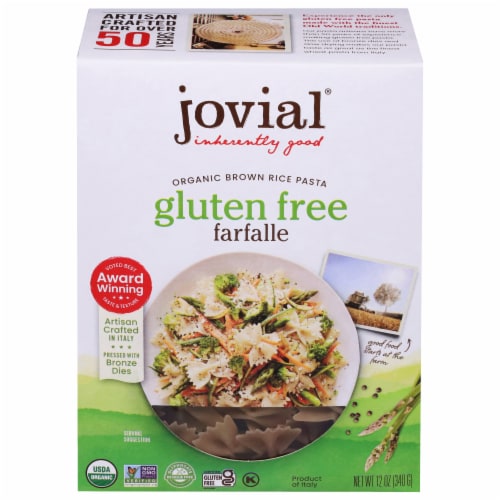 Jovial® Gluten Free Brown Rice Pasta Farfalle Perspective: front