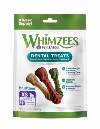 WHIMZEES Brushzees Extra Small Dogs Natural Dental Chews 28 pk Kroger