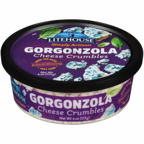 Litehouse Simply Artisan Gorgonzola Cheese Crumbles Perspective: front