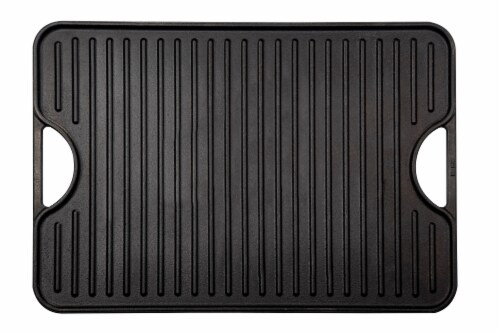 Victoria Cast Iron Rectangular Reversible Griddle Perspective: front