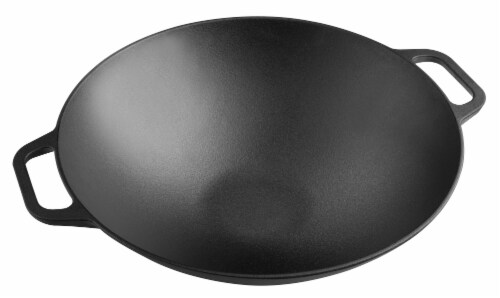 Victoria Cast Iron Wok Perspective: front