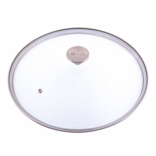 Victoria Stainless Steel Knob Glass Lid Perspective: front