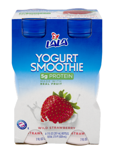 LaLa Drinkable Wild Strawberry Yogurt Smoothies Perspective: front