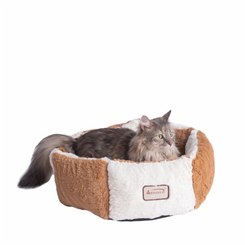 Aeromark C02NZS-MB Armarkat Pet Bed Cat Bed 20 x 20 x 8 - Brown & Ivory Perspective: front