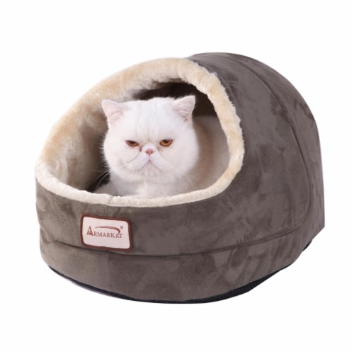 Aeromark C18HML-MH Armarkat Pet Bed Cat Bed 18 x 12 x 14 - laurel Green & Beige Perspective: front