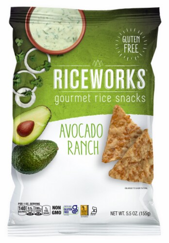 Riceworks® Avocado Ranch Gourmet Rice Snacks Perspective: front